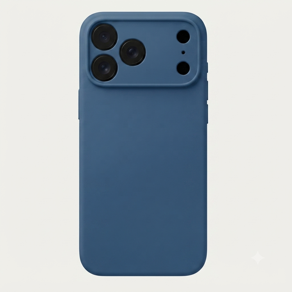 Carcasa de silicona color Azul para iPhone 17 Pro Max con protector de cámara - BUBLIX