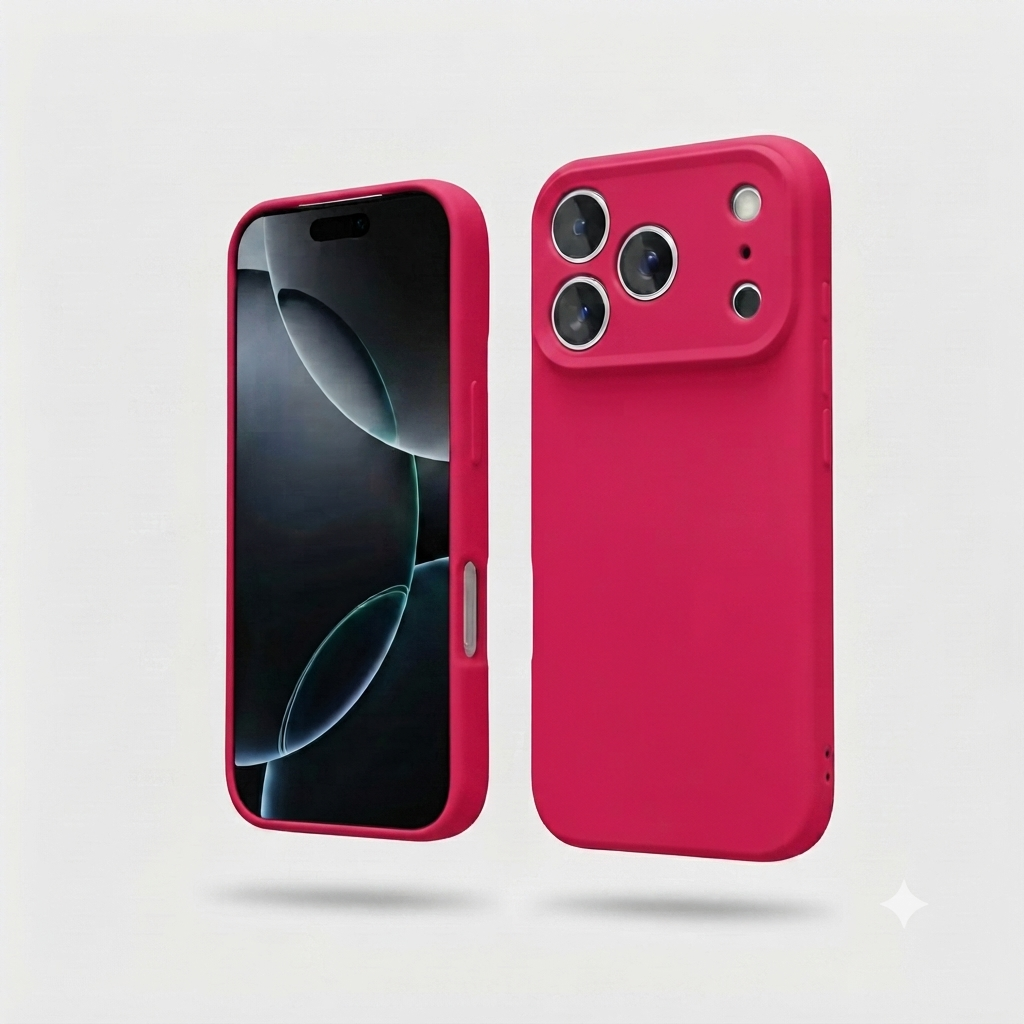 Carcasa de silicona color Fucsia para iPhone 17 Pro Max, vista alternativa - BUBLIX