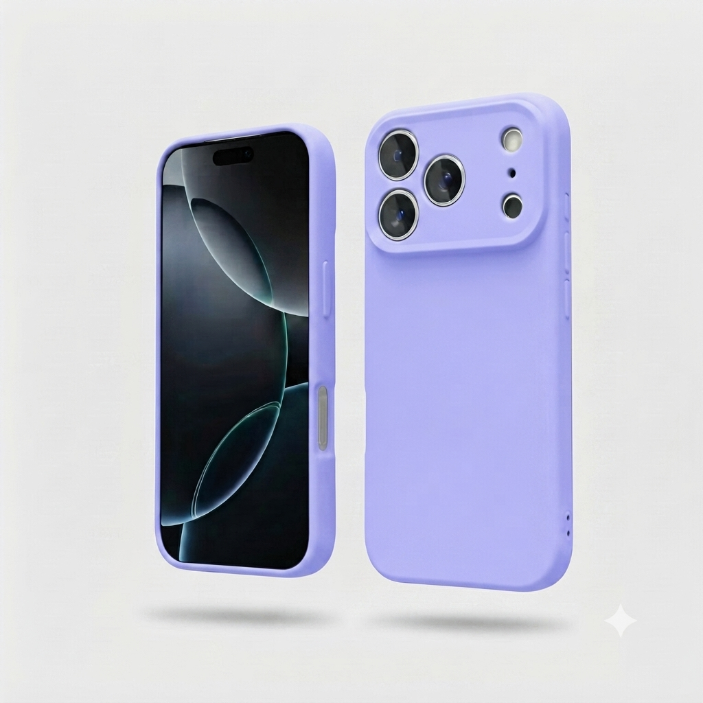 Carcasa de silicona color Lila para iPhone 17 Pro Max, vista alternativa - BUBLIX