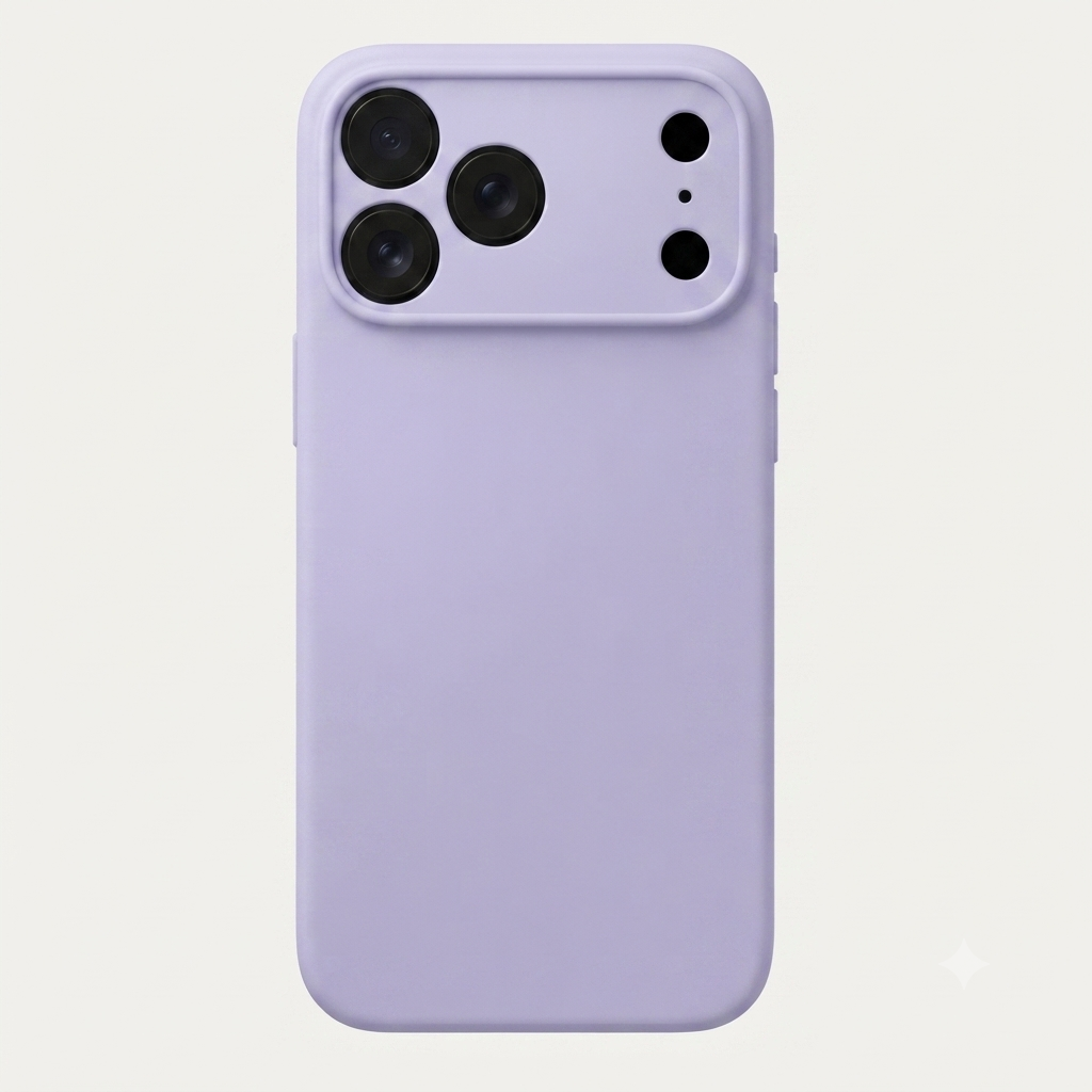 Carcasa de silicona color Lila para iPhone 17 Pro Max con protector de cámara - BUBLIX