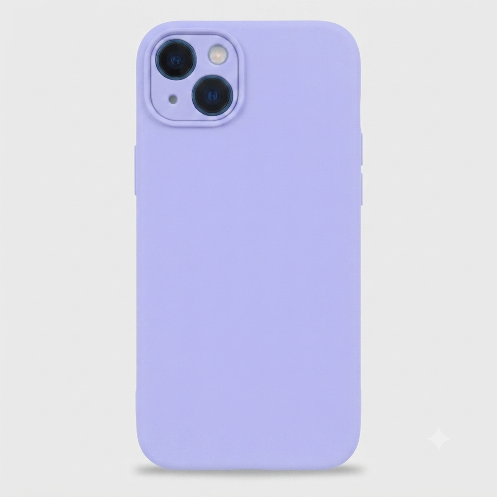 Carcasa de silicona color Lila para iPhone 13 con protector de cámara - BUBLIX