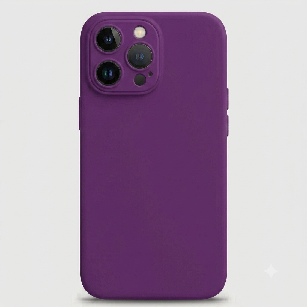 Carcasa de silicona color Morado para iPhone 16 Pro Max con protector de cámara - BUBLIX
