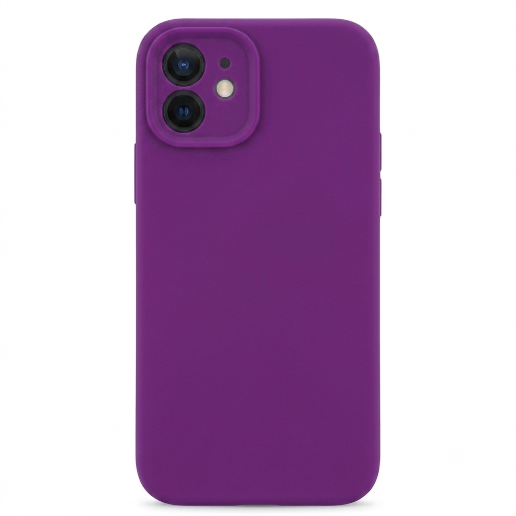 Carcasa de silicona color Morado para iPhone 11 con protector de cámara - BUBLIX