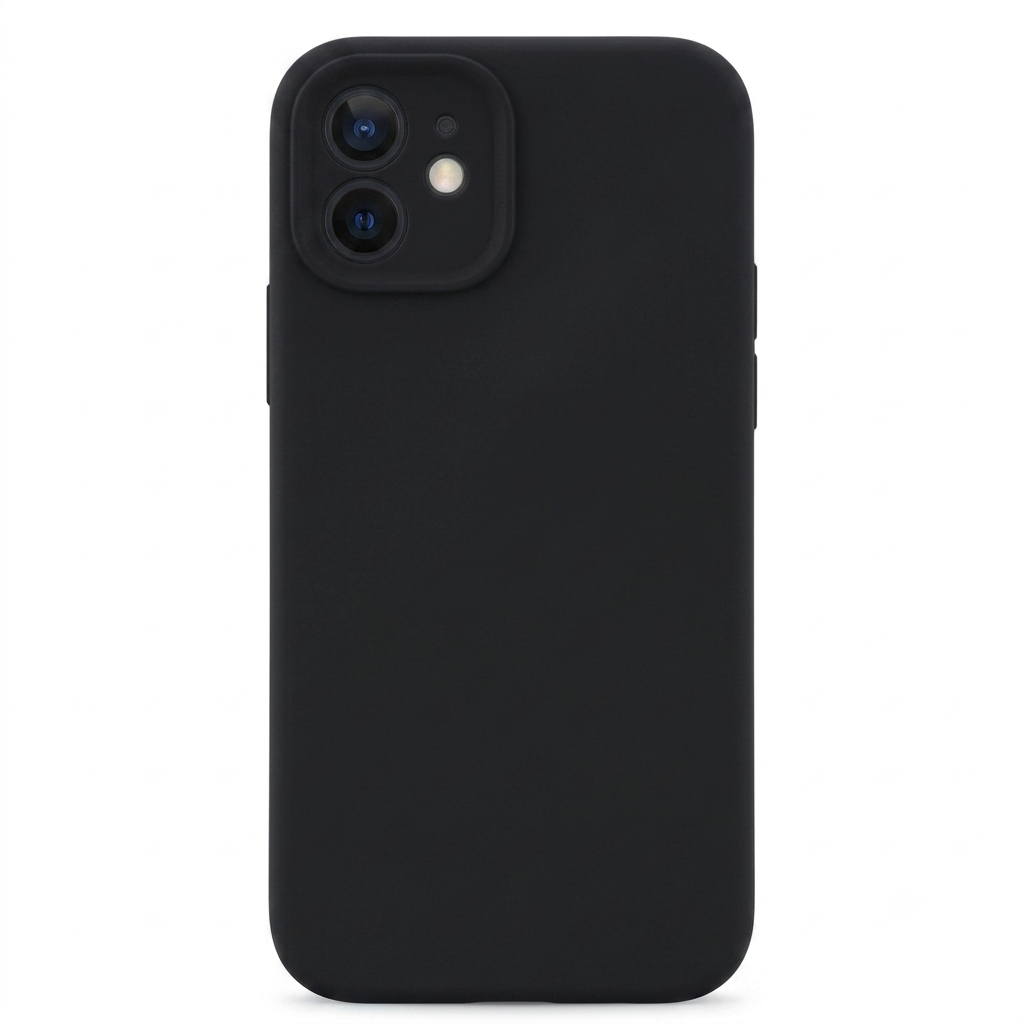 Carcasa de silicona color Negro para iPhone 11 con protector de cámara - BUBLIX