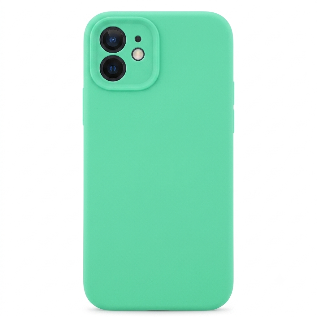 Carcasa de silicona color Verde para iPhone 11 con protector de cámara - BUBLIX