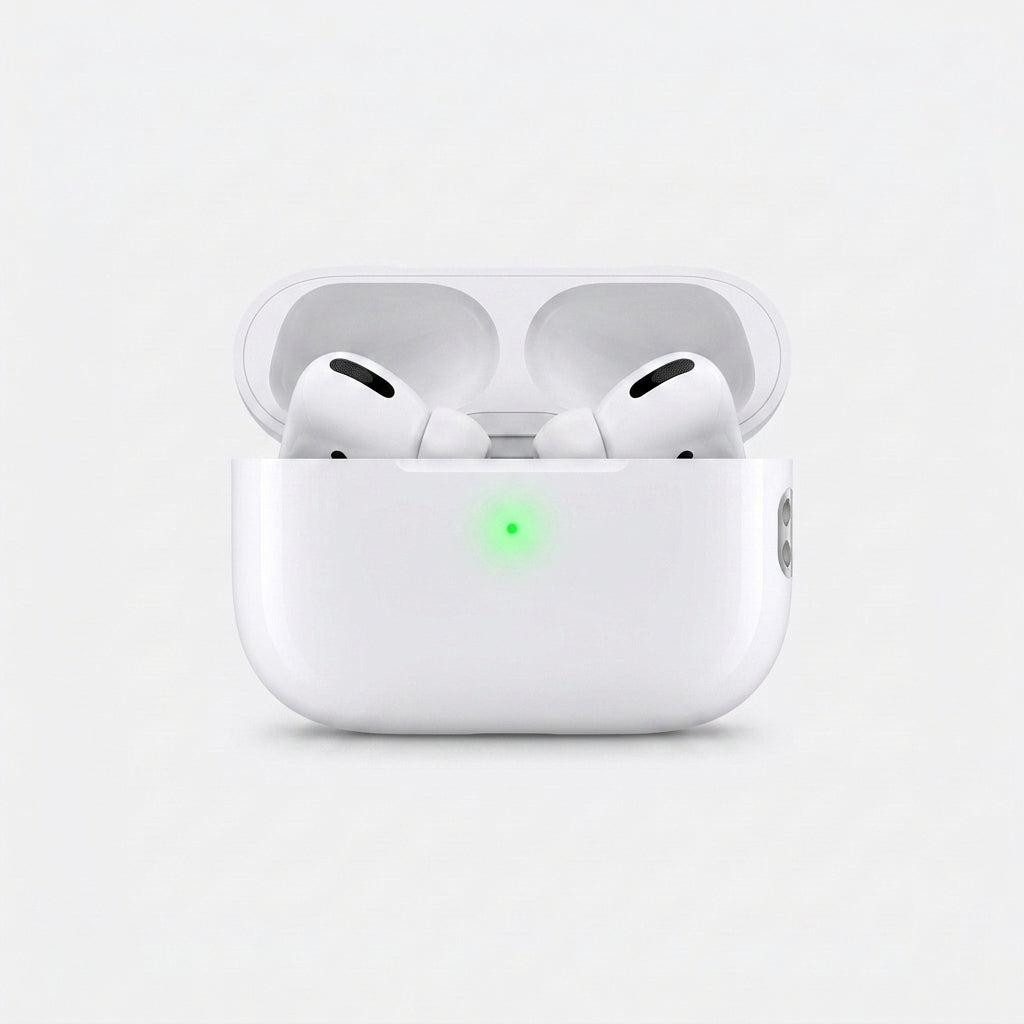Estuche abierto con los Audífonos Bluetooth Pro 2 BUBLIX y su cable USB-C